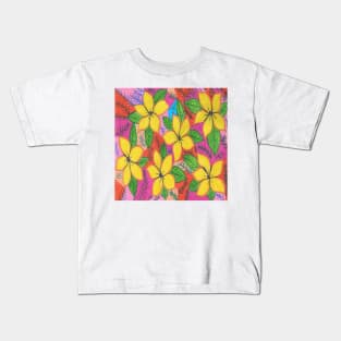 Tropical Plumeria Garden Kids T-Shirt